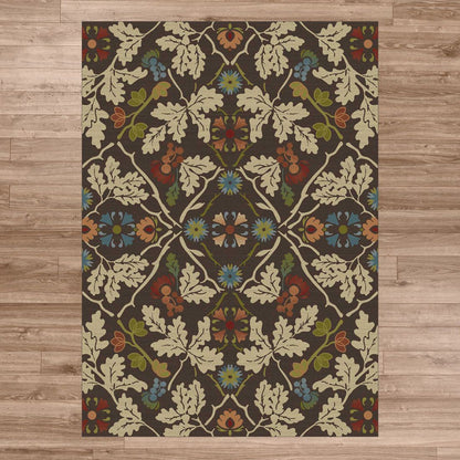 American Dakota Cabin Infinity Oak Rug - Brown