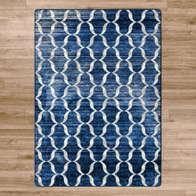 Load image into Gallery viewer, American Dakota Coastal Lattice Rug - Blue