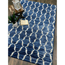 Load image into Gallery viewer, American Dakota Coastal Lattice Rug - Blue