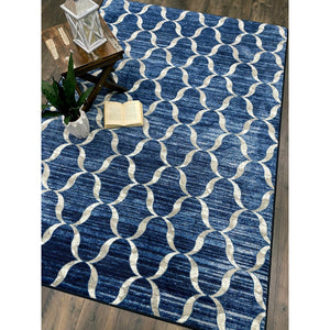 American Dakota Coastal Lattice Rug - Blue