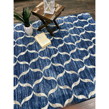 Load image into Gallery viewer, American Dakota Coastal Lattice Rug - Blue