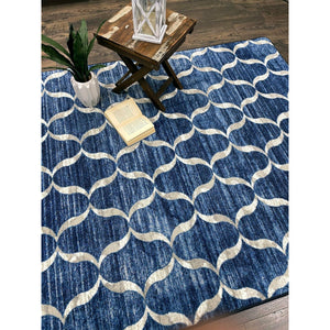 American Dakota Coastal Lattice Rug - Blue