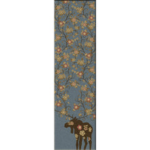 Load image into Gallery viewer, American Dakota Cabin Moose Blossom Rug - Blue