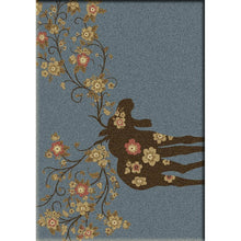 Load image into Gallery viewer, American Dakota Cabin Moose Blossom Rug - Blue