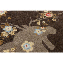 Load image into Gallery viewer, American Dakota Cabin Moose Blossom Rug - Chocolate
