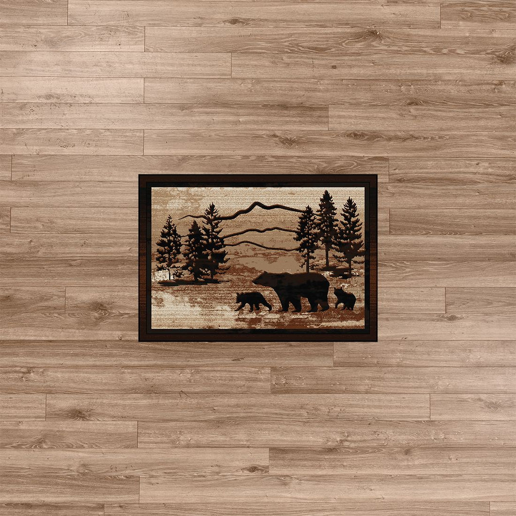 American Dakota Cabin Mountain Shadow Bear Rug - Natural