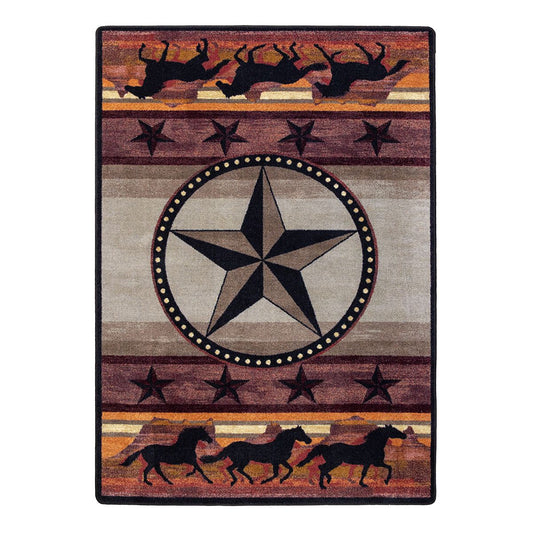 American Dakota Western Night Stampede Rug - Desert