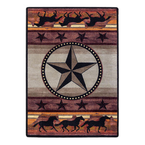 American Dakota Western Night Stampede Rug - Desert