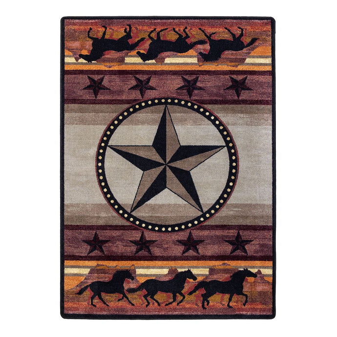 American Dakota Western Night Stampede Rug - Desert