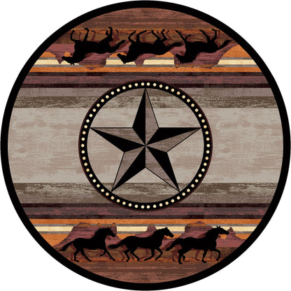 American Dakota Western Night Stampede Rug - Desert