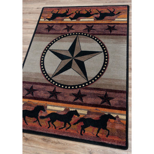American Dakota Western Night Stampede Rug - Desert