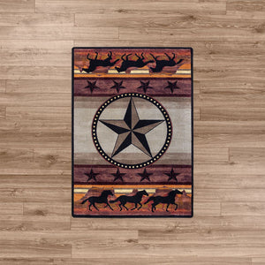 American Dakota Western Night Stampede Rug - Desert