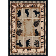 Load image into Gallery viewer, American Dakota Cabin Northern Wildlife Rug - Brown