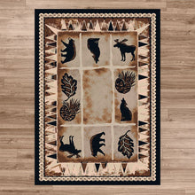 Load image into Gallery viewer, American Dakota Cabin Northern Wildlife Rug - Brown