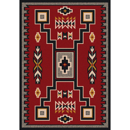 American Dakota Southwest Old Crow Rug - Red