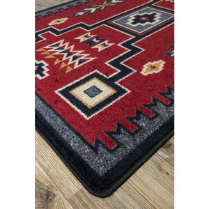 American Dakota Southwest Old Crow Rug - Red