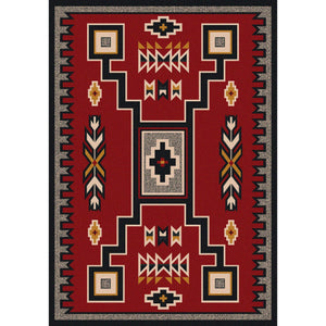American Dakota Southwest Old Crow Rug - Red