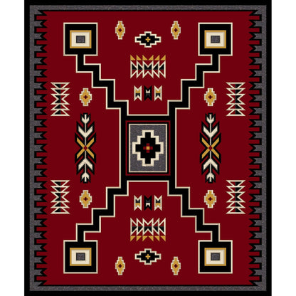 American Dakota Southwest Old Crow Rug - Red