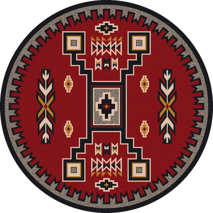 American Dakota Southwest Old Crow Rug - Red