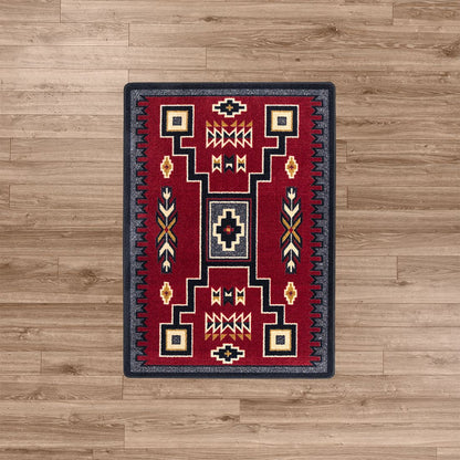 American Dakota Southwest Old Crow Rug - Red