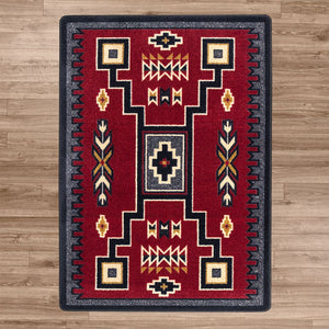American Dakota Southwest Old Crow Rug - Red