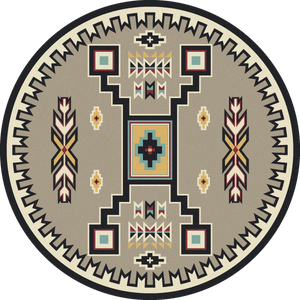 American Dakota Southwest Old Crow Rug - Suede Turquoise