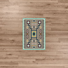 Load image into Gallery viewer, American Dakota Southwest Old Crow Rug - Suede Turquoise
