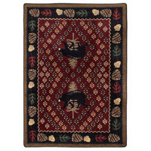 Load image into Gallery viewer, American Dakota Cabin Patchwork Bear Rug - Red