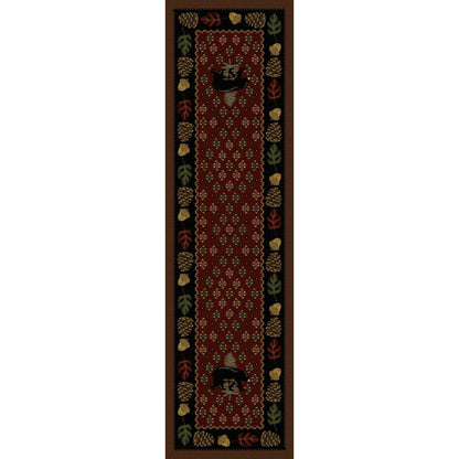 American Dakota Cabin Patchwork Bear Rug - Red