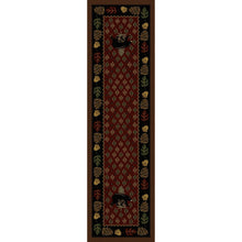 Load image into Gallery viewer, American Dakota Cabin Patchwork Bear Rug - Red