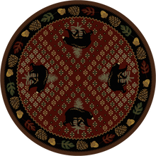 Load image into Gallery viewer, American Dakota Cabin Patchwork Bear Rug - Red