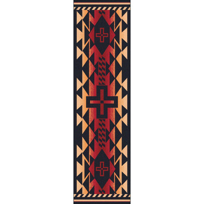 American Dakota Southwest Rustic Cross Rug - Burnt Red