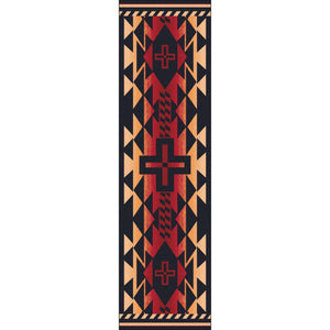 American Dakota Southwest Rustic Cross Rug - Burnt Red