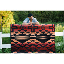 Load image into Gallery viewer, American Dakota Southwest Rustic Cross Rug - Burnt Red