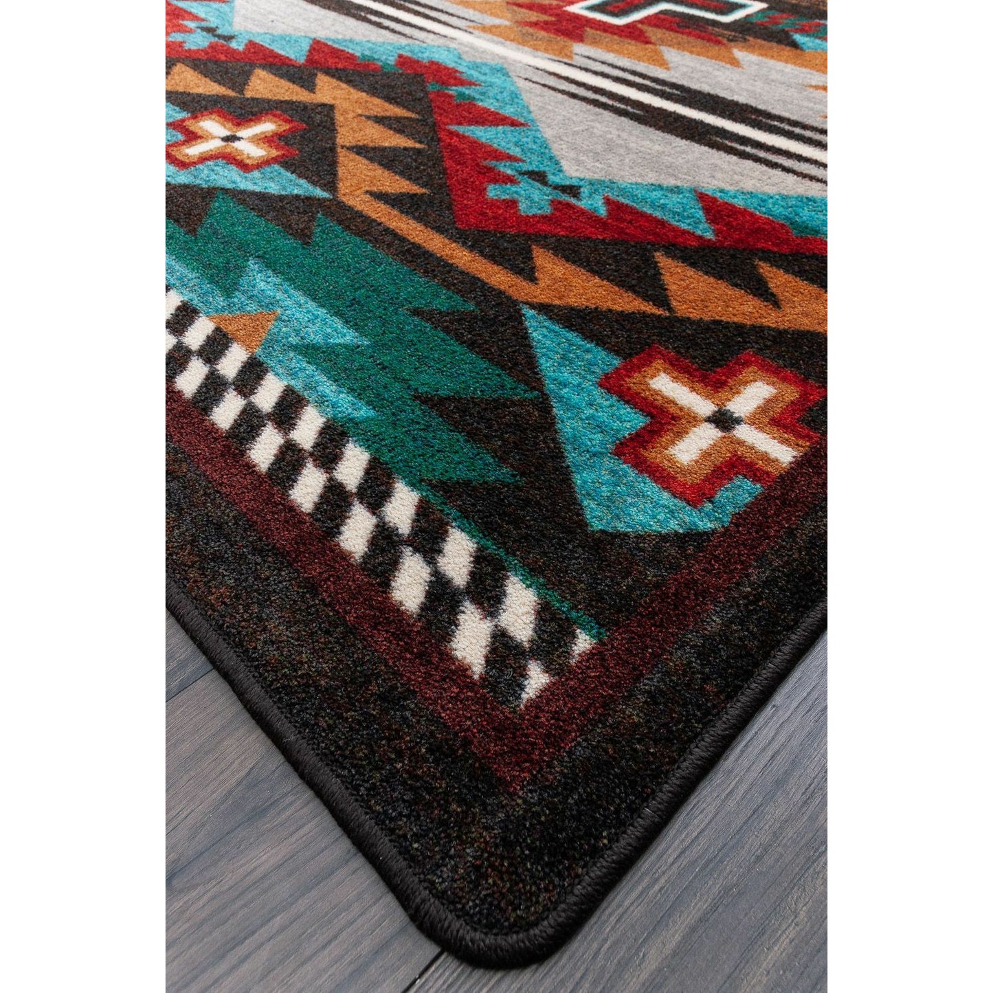 American Dakota Southwest Rustic Cross Rug - Electric