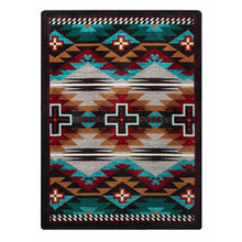 Load image into Gallery viewer, American Dakota Southwest Rustic Cross Rug - Electric
