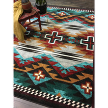 Load image into Gallery viewer, American Dakota Southwest Rustic Cross Rug - Electric