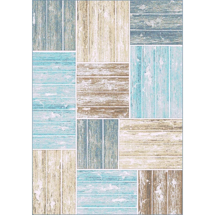 American Dakota Coastal Salty Seas Rug - Aqua