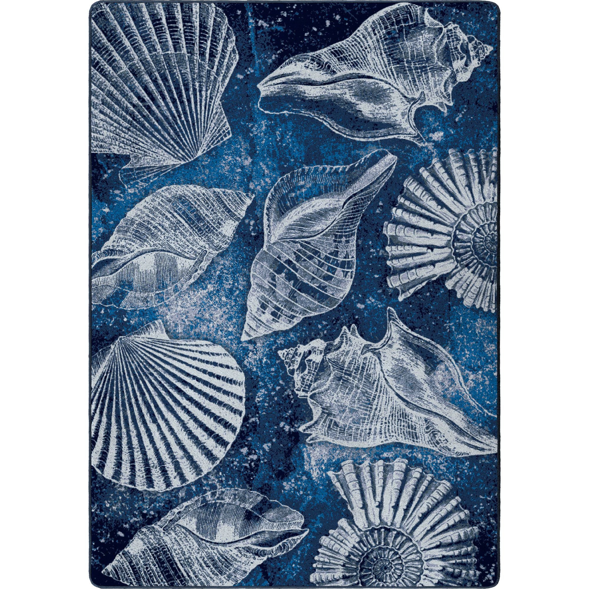 Shell Print Rugs American Dakota Coastal Shell Island Rug - Ultramarine – Simplyglampingusa