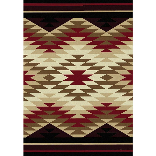American Dakota Southwest Starburst Rug - Red