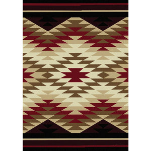 American Dakota Southwest Starburst Rug - Red