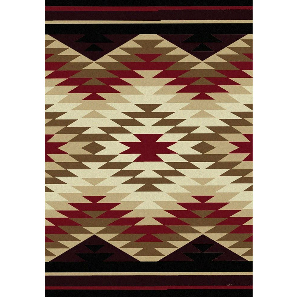 American Dakota Southwest Starburst Rug - Red