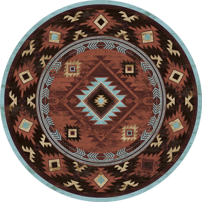 American Dakota Southwest Whiskey River Rug - Rust