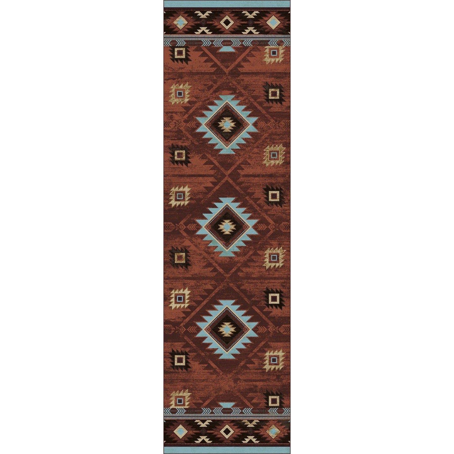 American Dakota Southwest Whiskey River Rug - Rust