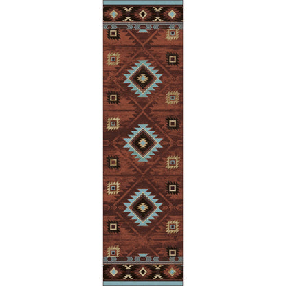 American Dakota Southwest Whiskey River Rug - Rust
