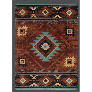 American Dakota Southwest Whiskey River Rug - Rust