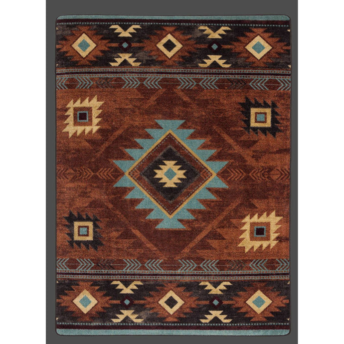 American Dakota Southwest Whiskey River Rug - Rust