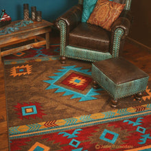 Load image into Gallery viewer, American Dakota Southwest Whiskey River Rug - Turquoise