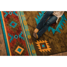 Load image into Gallery viewer, American Dakota Southwest Whiskey River Rug - Turquoise