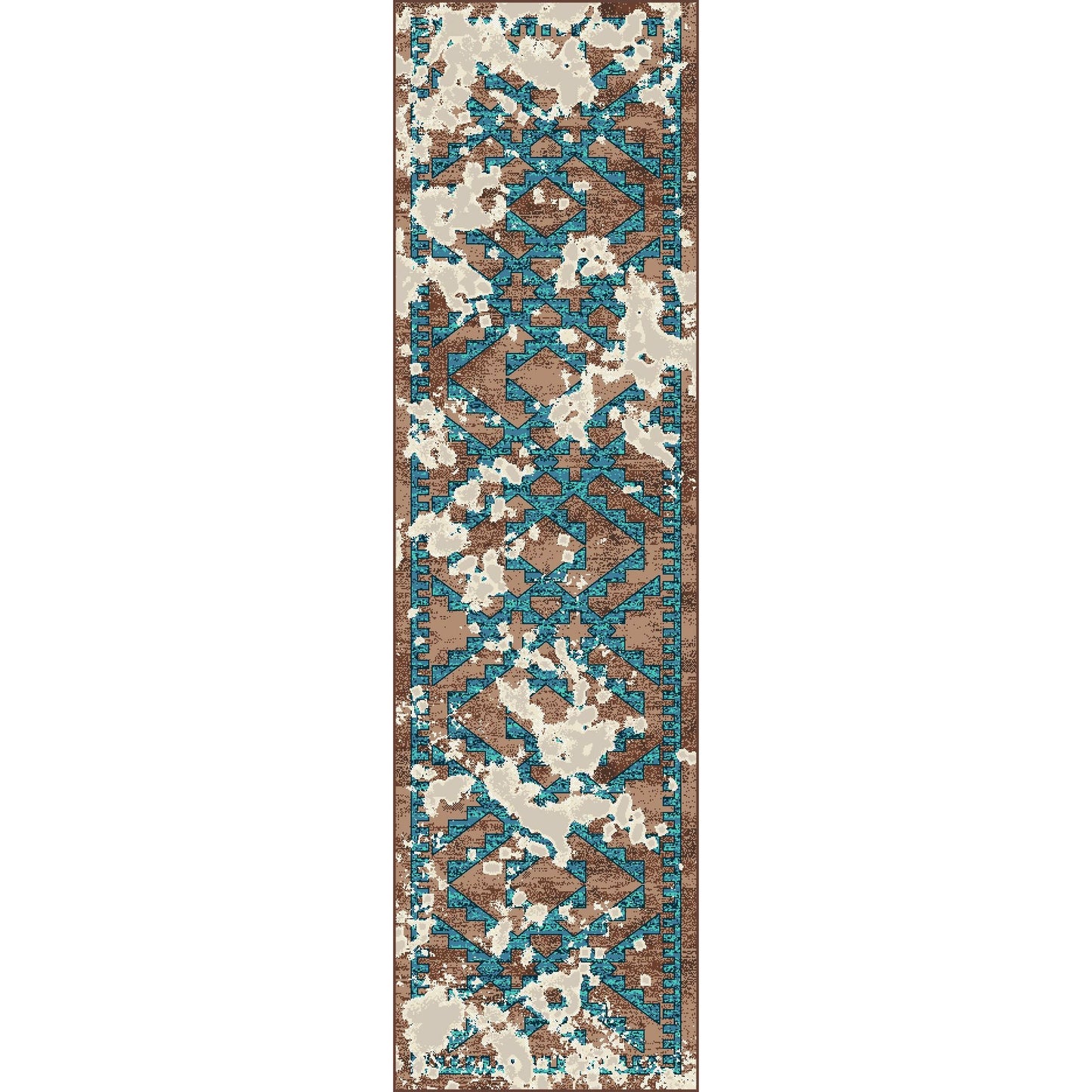 American Dakota Wild Reverence Distressed Fresco Rug - Turquoise